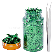 Foil Chip Flake, Nail Art Decoration Accessories, Green, Bottle: 87x46mm, 1 bottle(MRMJ-GF0001-07)