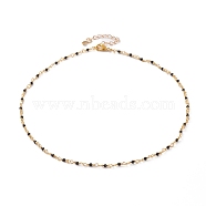 Faceted Round Natural Spinel Beaded Necklaces, with Brass Lobster Claw Clasps, Golden, 16-1/8 inch(41cm)(NJEW-JN03215-01)
