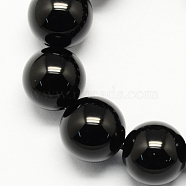 Natural Obsidian Bead Strands, Round, 14mm, Hole: 1mm, about 28pcs/strand, 15.3 inch(G-R173-14mm-02)