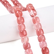 Cherry Quartz Glass Beads Strands, Barrel, 10~10.5x9~9.5mm, Hole: 1.2mm, about 41~43pcs/strand, 14.37~16''(36.5~40cm)(G-T138-136)