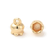 Brass Charms, Long-Lasting Plated, Flower, Real 14K Gold Filled, 6x4.8mm, Hole: 1.2mm(KK-Z040-02A)
