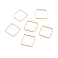 Brass Linking Rings, Long-Lasting Plated, Square, Real 24K Gold Plated, 12x12x1mm, Inner Diameter: 11x11mm(X-KK-Y003-01F-G)