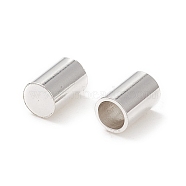 201 Stainless Steel Cord Ends, End Caps, Column, Silver, 6x4mm, Inner Diameter: 3mm(STAS-G288-01A-S)