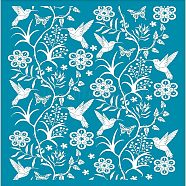 Silk Screen Printing Stencil, for Painting on Wood, DIY Decoration T-Shirt Fabric, Flower Pattern, 12.7x10cm(DIY-WH0341-041)