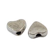 Alloy Beads, Cadmium Free & Lead Free, Heart, Antique Silver, 6x5x3mm, Hole: 1mm(X-PALLOY-6122-AS-RS)