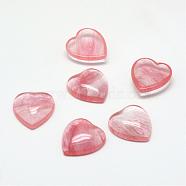 Cherry Quartz Glass Cabochons, Heart, 25x23x7.5mm(G-T029-23x25mm-10)