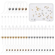 DIY Earring Making Finding Kits, Including Resin Stud Earring Findings, Plastic Earring Hooks & Ear Nuts, Golden & Stainless Steel Color, 160Pcs/box(DIY-DC0001-66)