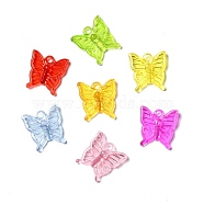 Transparent Acrylic Pendants, Butterfly Charm, Mixed Color, 23.5x23x4mm, Hole: 3mm, about 530pcs/500g(TACR-P003-06)