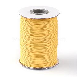 Korean Waxed Polyester Cord, Gold, 1mm, about 85yards/roll(YC1.0MM-A155)