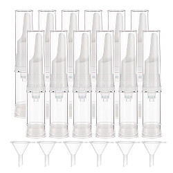 Plastic Transparent Dewar Bottles, Empty Eye Cream Tube Vials, with Transparent Plastic Funnel Hopper, Clear, 10x1.9cm, Capacity: 5ml, 12pcs(MRMJ-BC0002-30C)