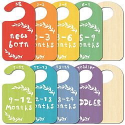 Wooden Baby Closet Divider, Hanging Organizer Signs, Branch, 180x100x2.5mm, 10pcs/set(WOOD-WH20004-002)