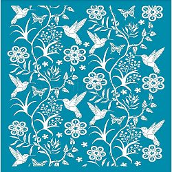 Silk Screen Printing Stencil, for Painting on Wood, DIY Decoration T-Shirt Fabric, Flower Pattern, 12.7x10cm(DIY-WH0341-041)