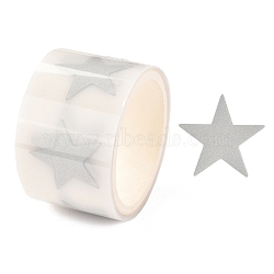 Silver Reflective Tape Stickers, Iron on Clothing Heat Stickers, for Clothes, Schoolbag Decorate, Star Pattern, 11x11mm(DIY-M014-05)