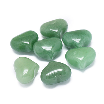 Natural Green Aventurine Heart Palm Stone, Pocket Stone for Energy Balancing Meditation, 20~21x25~25.5x13~14mm