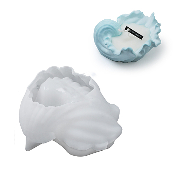 DIY Silicone Conch Shape Candle Holders Molds, Resin Plaster Cement Casting Molds, White, 13x13.3x6.7cm