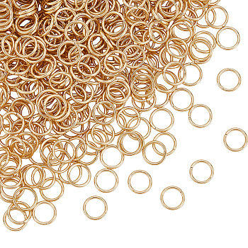 500Pcs 304 Stainless Steel Open Jump Rings, Round Rings, Real 18K Gold Plated, 20 Gauge, 6x0.8mm, Inner Diameter: 4.4mm