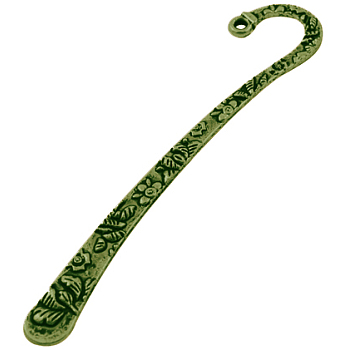 Tibetan Style Alloy Bookmarks, Lead Free and Nickel Free and Cadmium Free, Antique Bronze, 79.5x15.5x2mm, Hole: 2mm