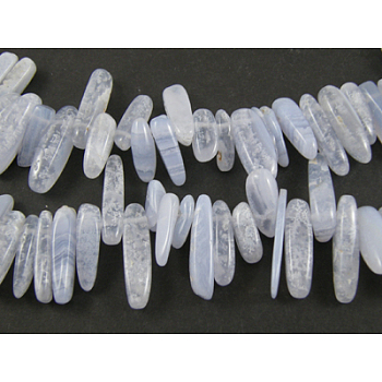 Natural Blue Lace Agate Beads Strands, 12~22x5~7mm, Hole: 1mm, 16 inch