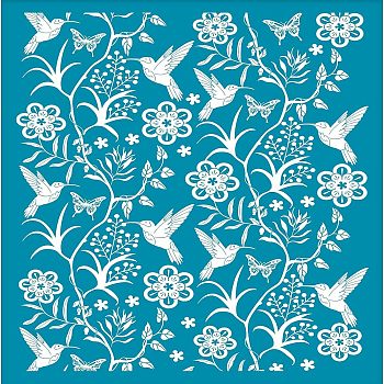 Silk Screen Printing Stencil, for Painting on Wood, DIY Decoration T-Shirt Fabric, Flower Pattern, 12.7x10cm