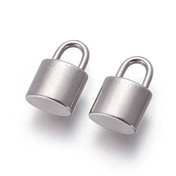 304 Stainless Steel Pendants, Padlock, Stainless Steel Color, 14x8x5mm, Hole: 4.5~5.5x3mm