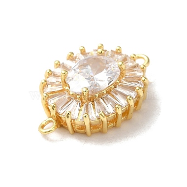 Brass Pave Clear Glass Rhinestone Connector Charms(KK-B079-12G)-2