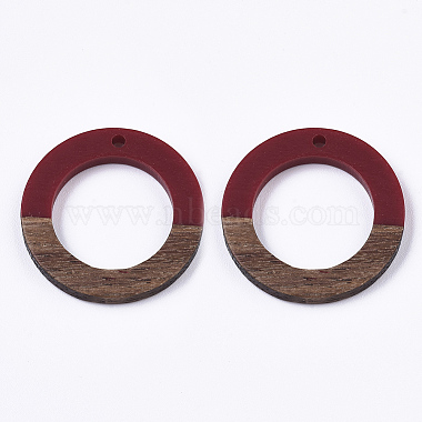 Resin & Walnut Wood Pendants(X-RESI-S358-04)-3