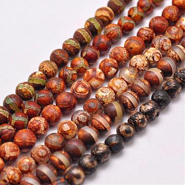 6mm Round Tibetan Agate Beads