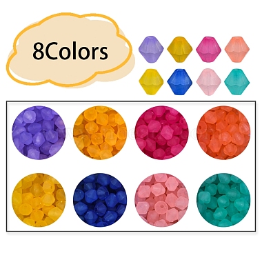 640шт 8 цвета матовые акриловые бусины(MACR-YW0001-84)-2