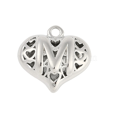 Real Platinum Plated Letter M Brass Pendants