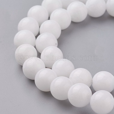 Natural White Jade Round Bead Strands(G-N0120-50-8mm)-2