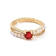 Real 18K Gold Plated Brass Micro Pave Cubic Zirconia Rings(RJEW-J017-VC194)-2