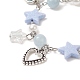 Alloy Heart & Star Charm Bracelet with ABS Plastic Imitation Pearl Beaded for Women(BJEW-JB09309)-4