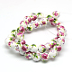 Handmade Flower Printed Porcelain Ceramic Beads Strands(PORC-M007-10mm-17)-1
