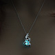 Alloy Mermaid Cage Pendant Necklace with Synthetic Luminaries Stone(LUMI-PW0001-065P-06A)-1