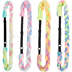 4Pcs 4 Colors Polyester with Spandex Cloth Headbands, Adjustable Wide Hair Accessories for Women, Mixed Color, 18mm, Inner Diameter: 138~153mm, 1pc/color(AJEW-SP0003-14)
