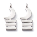 Brass Pendants, Long-Lasting Plated, Adinkra Symbols Akoben, Platinum, 18.5x8x1.3mm, Hole: 1.5mm(KK-J278-21P)