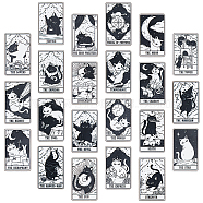 22Pcs 22 Style Tarot Theme Printed Acrylic Pendants, Rectangle with Cat Pattern Charms, Cat Shape, 39x24x2.5mm, Hole: 1.8mm, 1pc/style(MACR-HY0001-08)