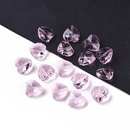 Transparent Glass Beads, Faceted, Heart, Pink, 14x14x8~9mm, Hole: 1~1.2mm(GLAA-K002-05A-01)