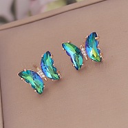 Fashionable Gradient Butterfly Earrings for Women, Stylish Stud Earrings, Golden(YE8672-3)