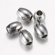 304 Stainless Steel Spacer Beads, Barrel, Stainless Steel Color, 5x4mm, Hole: 1.8mm(STAS-P100-32P)