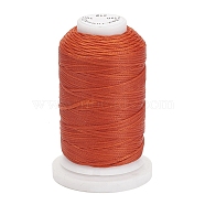 Waxed Polyester Cord, Flat, Dark Orange, 1mm, about 76.55 yards(70m)/roll(YC-E011-A-31)