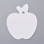 Paper Gift Tags, Hange Tags, For Arts and Crafts, Apple, White, 63.5x53x0.3mm, Hole: 4mm(CDIS-P001-J03)