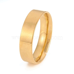 201 Stainless Steel Flat Plain Band Rings, Wide Band Rings, Golden, US Size 11(20.6mm), 6mm(X-RJEW-G106-6mm-11-G)