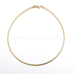 Casual Style 304 Stainless Steel Snake Chain Choker Necklaces, with Lobster Claw Clasps, Golden, 17.7 inch(45cm)(STAS-O037-05G)