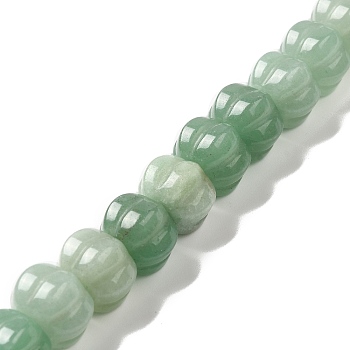 Natural Green Aventurine Beads Strands, Pumpkin, 10x14x12.5mm, Hole: 1mm, about 20pcs/strand, 7.72''~7.76''(19.6~19.7cm)