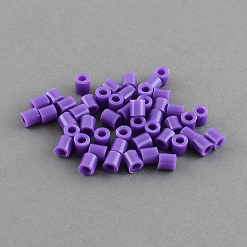 PE Fuse Beads, DIY Melty Beads, Tube, DarkSlate Blue, 5x5mm, Hole: 3mm, about 8000pcs/500g