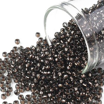 TOHO Round Seed Beads, Japanese Seed Beads, (750) Copper Lined Black Diamond, 11/0, 2.2mm, Hole: 0.8mm, about 50000pcs/pound