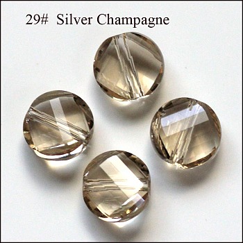 Imitation Austrian Crystal Beads, Grade AAA, Faceted, Flat Round, BurlyWood, 8x4mm, Hole: 0.9~1mm