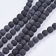 Brins noir de perles de pierre naturelle(X-G-R193-01-8mm)-1