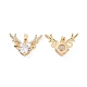 Brass Micro Pave Cubic Zirconia Christmas Deer Pendants(KK-E068-VC421)-1